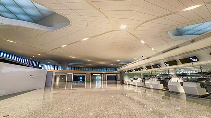 Airport check-in service desk