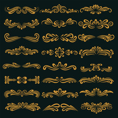 Vintage Ornamental Border Elements Vector Collection