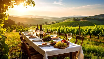 Outdoor vineyard dinner
