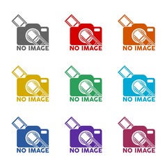 No image symbol, missing available  icon isolated on white background. Set icons colorful