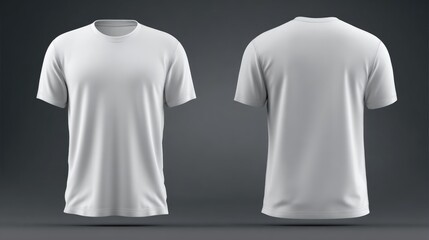 Blank white t-shirt front and back views (3)