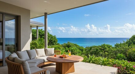 Fototapeta premium Tropical Oceanfront Patio