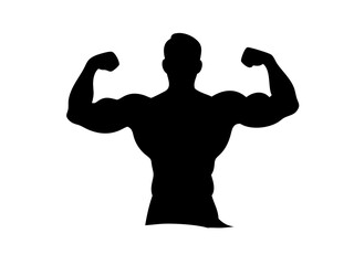 Fototapeta premium man bodybuilding pose silhouette