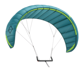 Four-line power kite with high aspect ratio for snow kiting