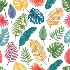 Fototapeta premium seamless pattern with autumn leaves