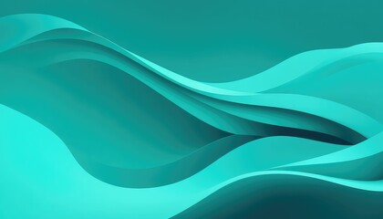 Fototapeta premium Subtle and Soothing Abstract Background with Flowing Shapes and a Harmonious Gradient in a Tranquil Turquoise Color Palette