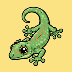 Cute Gecko Vector Cartoon Illustration