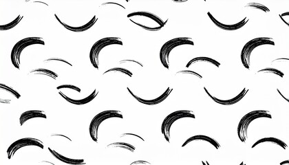 墨の筆跡で描かれた半円模様の和風パターン背景