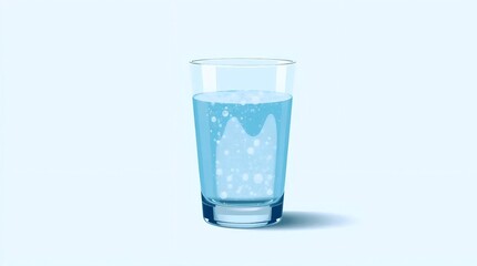 Pure Blue Water in Glass