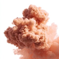 Peach-toned ink cloud against white