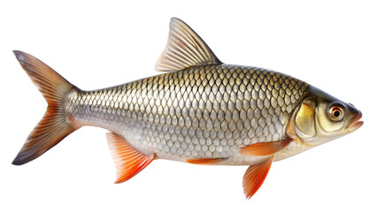 Obraz premium Closeup of a freshwater fish on transparent background