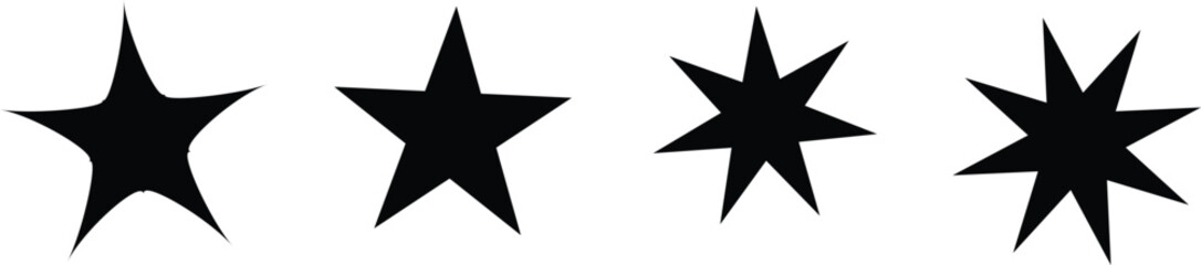 sparkle star vector icon set . Vector Stock Illustration. Different forms of stars, constellations, galaxies,Decorative twinkle and bursts shapes collection. Shining flash basic forms AI