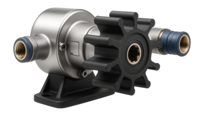 Flexible impeller pump with a neoprene rotor for marine bilge pumping