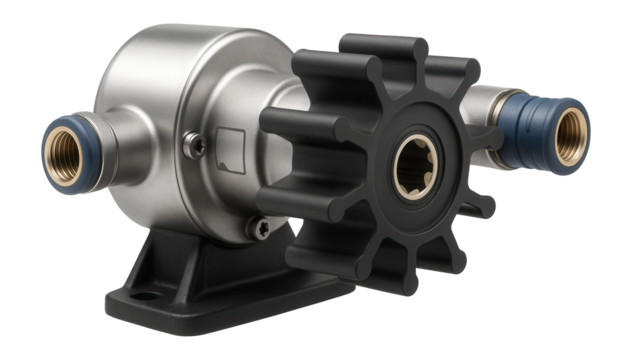 Flexible impeller pump with a neoprene rotor for marine bilge pumping