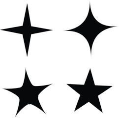 sparkle star vector icon set . Vector Stock Illustration. Different forms of stars, constellations, galaxies,Decorative twinkle and bursts shapes collection. Shining flash basic forms AI