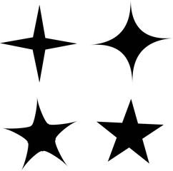 sparkle star vector icon set . Vector Stock Illustration. Different forms of stars, constellations, galaxies,Decorative twinkle and bursts shapes collection. Shining flash basic forms AI