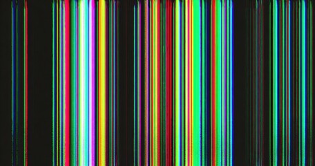 Vertical multicolored stripes with glitch effect