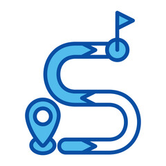 Roadmap Icons In Blue Style, Vector Illustration