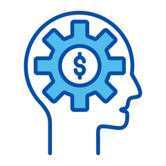 Financial Advisor Icons In Blue Style, Vector Illustration