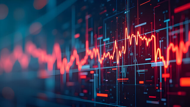 Abstract Stock Market Crash With Inflation Indicators - Powered by Adobe