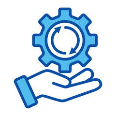 Process Icons In Blue Style, Vector Illustration