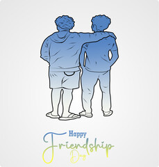 Happy Friendship Day card or poster design with friends, Friendship Day vector illustration.