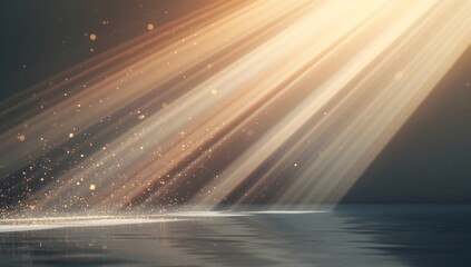 Sunlight rays with floating dust particles indoors