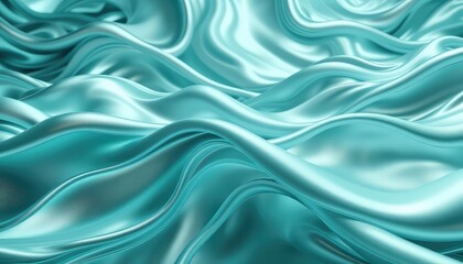 Obraz premium Aqua smooth abstract background with flowing folds and shimmering surface texture for sophisticated design projects