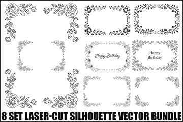 Obraz premium Elegant Rose Frame Silhouette