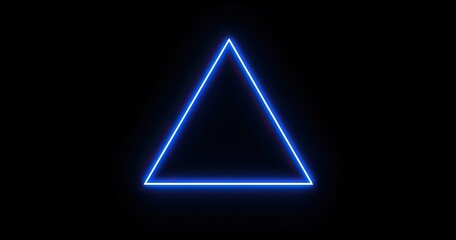 Neon blue triangle on black background (1)
