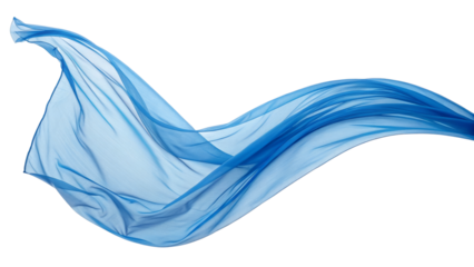 Flowing Light Blue Silk Scarf on white background
