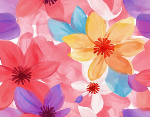 Multi Color Flower Vercotor Neon Gradient 