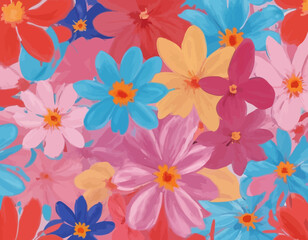 Multi Color Flower Vercotor Neon Gradient 