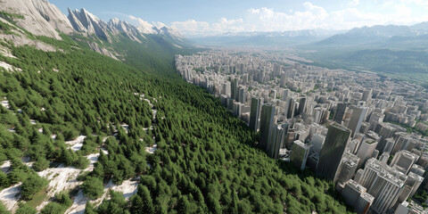 Sustainable finance and esg investing in corporate governance urban green spaces cityscape nature aerial view