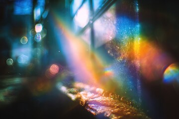 Prismatic Light Rays Abstract Image