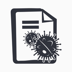 Bug on Paper Icon with White Background Abstract Design