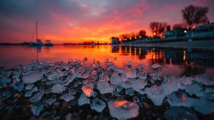 Fiery Sky Reflection on the Water