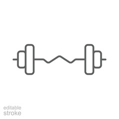 EZ bar icon. Simple outline style. Fitness equipment, curl, gym, sport, training, exercise, workout, gear, dumbbell, sport gear concept. Thin line symbol. Vector isolated design editable stroke