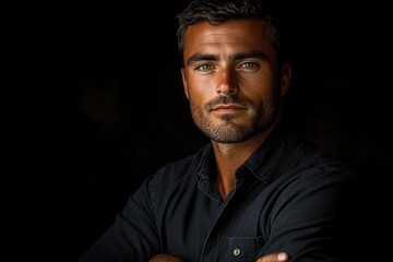 Obraz premium Focused and Unshaken: A Man of Determination