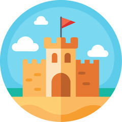 Sandcastle Flat Icon
