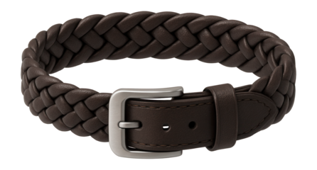 Leather braided anklet with adjustable buckle for casual summer looks