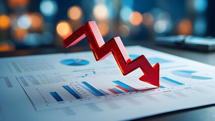 Finance graph growth with success arrow