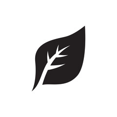 Minimalist Black Leaf Icon for Eco Design