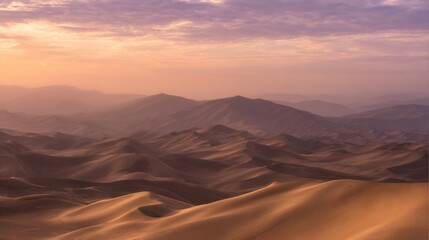 Naklejka premium The Sahara Desert: A Magnificent Tapestry of Endless Golden Dunes, Where Sunlight Dances on Sands and Vastness Defines Nature's Splendor