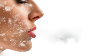 Breathing Method Focused on Regulating and Cooling Body Temperature Isolated on Transparent Background