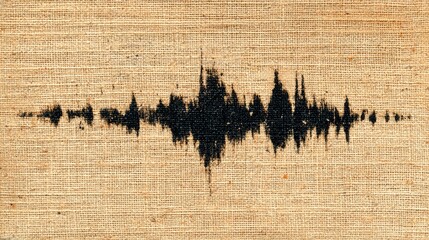 Abstract soundwave on textured fabric