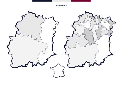 D&eacute;partement et cantons d'Essonne - &Icirc;le-de-France (France)