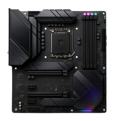 Obraz premium PC motherboard with RGB headers and illuminated chipset