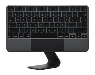 Backlit keyboard with adjustable brightness and ergonomic tilt for tablets