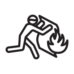 Waterproof Fire Blanket Vector Line Icon Design